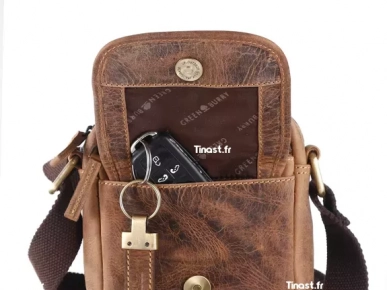 Vintage Travel-3 sac à bandoulière petit cuir 1557-25 Greenburry