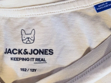 T-Shirt Jack & Jones Jaune Moutarde Gros Logo Ecritures Devant