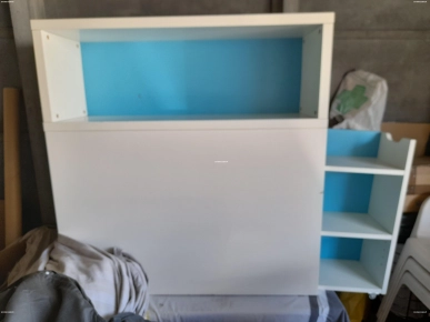 Lit, tête de lit, tiroir lit Ikea blanc