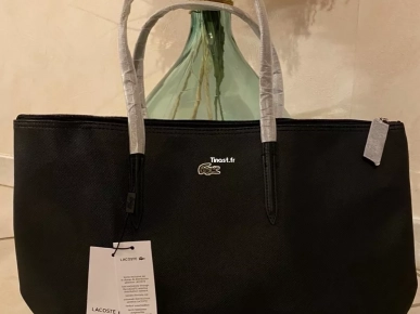 Sac cabas noir Lacoste modèle L12.12 Concept Uni