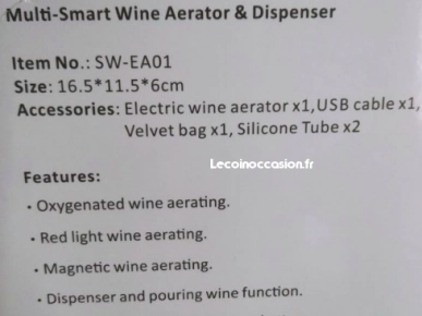 Fontaine et aerateur de vin électronique