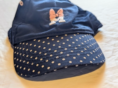 Casquette Disney Marine Lettre M Minnie Ruban Rose Pois Blancs