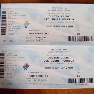 Concert Julien Clerc Zénith Pau 26 mars 2022 Concert Julien Clerc Zénith Pau 26 mars 2022