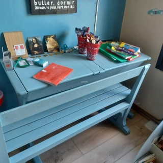 Bureau pupitre 2 places en bois Bureau pupitre 2 places en bois
