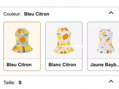 Robe d’été bleu citron pour chiens ou chats