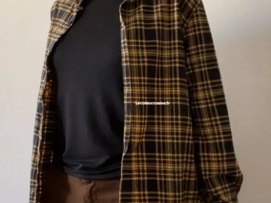 Chemise à carreaux jaune et noir Chemise à carreaux jaune et noir