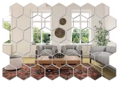 mirroir 45pcs hexagon wall sticker