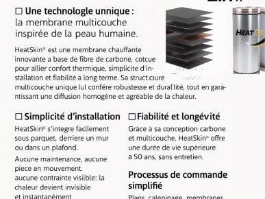 Chauffage rayonnant au sol par membrane carbone heatskin