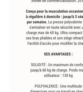 Machine de musculation DOMYNOS Machine de musculation DOMYNOS
