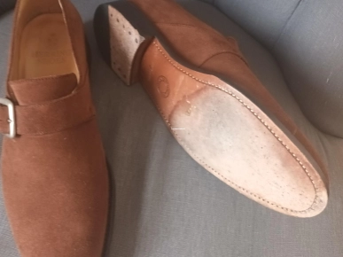 Chaussures homme boucle veau velours marron Herring shoes pointure 43