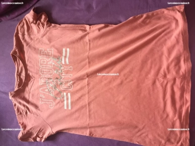 Tee-shirt couleur rose saumon Tee-shirt couleur rose saumon
