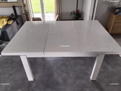 Table verre polie blanc