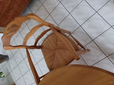 Table ovale + chaises et fauteuils en chêne