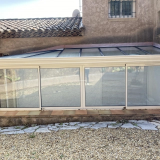 Vends véranda 2 côté aluminium blanc Vends véranda 2 côté aluminium blanc