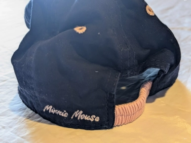 Casquette Disney Marine Lettre M Minnie Ruban Rose Pois Blancs
