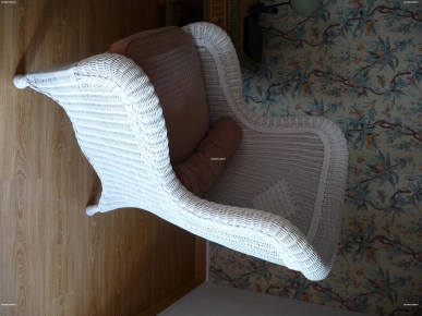 Fauteuil en Rotin blanc