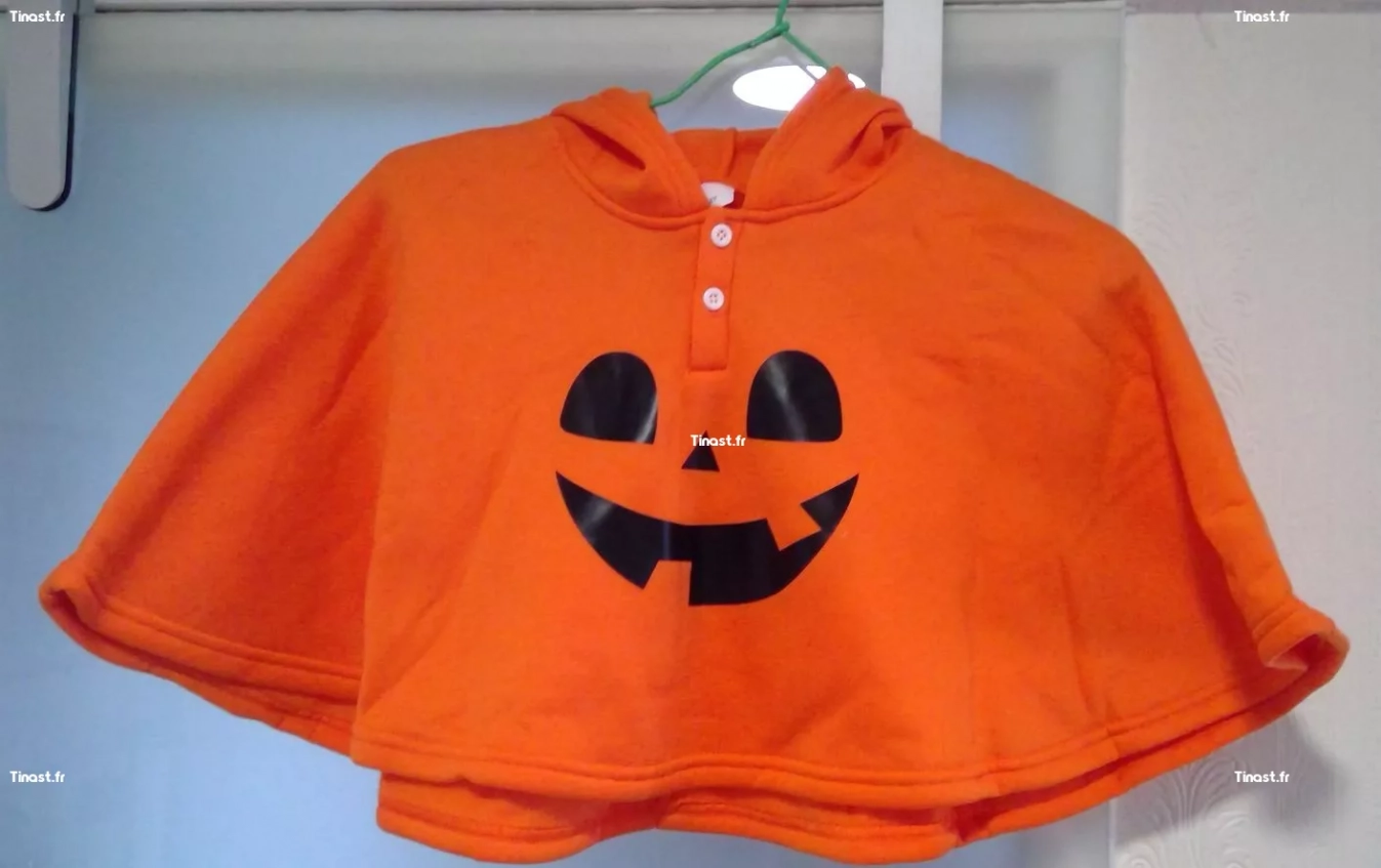 10€ Ponchon citrouille avec capuche