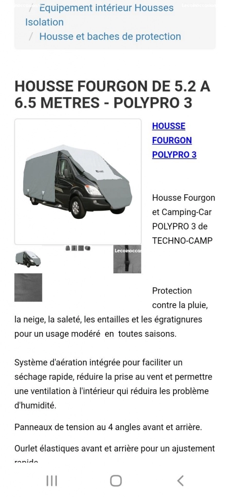 Housse camping-car