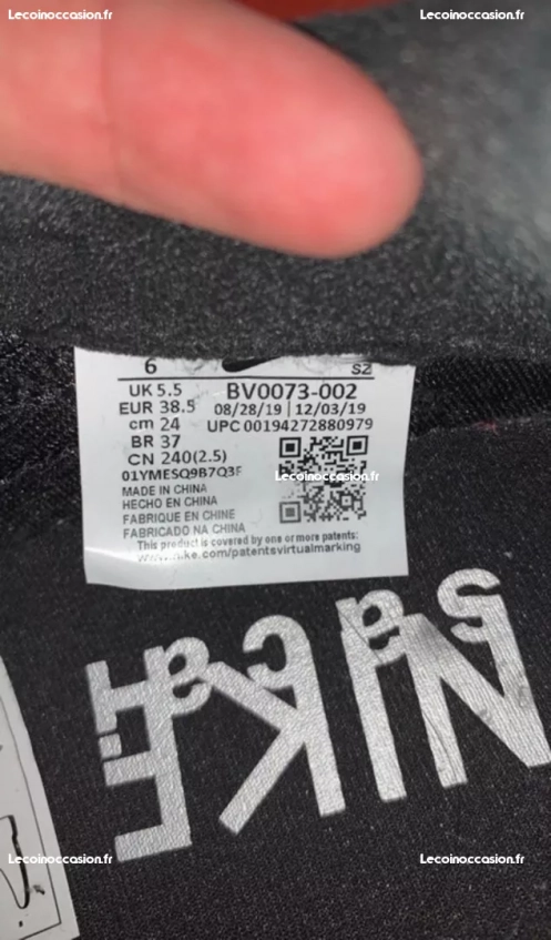 nike sacai noir femme 38.5