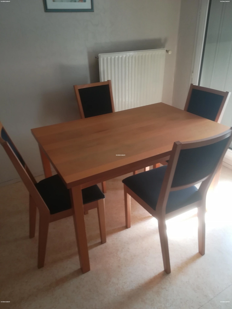 Table de salle à manger avec ses 4 chaises + table basse