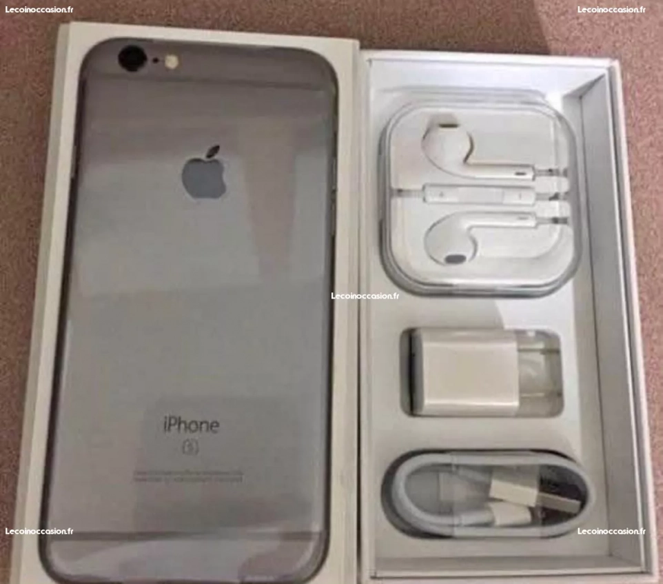 iPhone 6 Plus gris sidéral avec boîte et accessoires