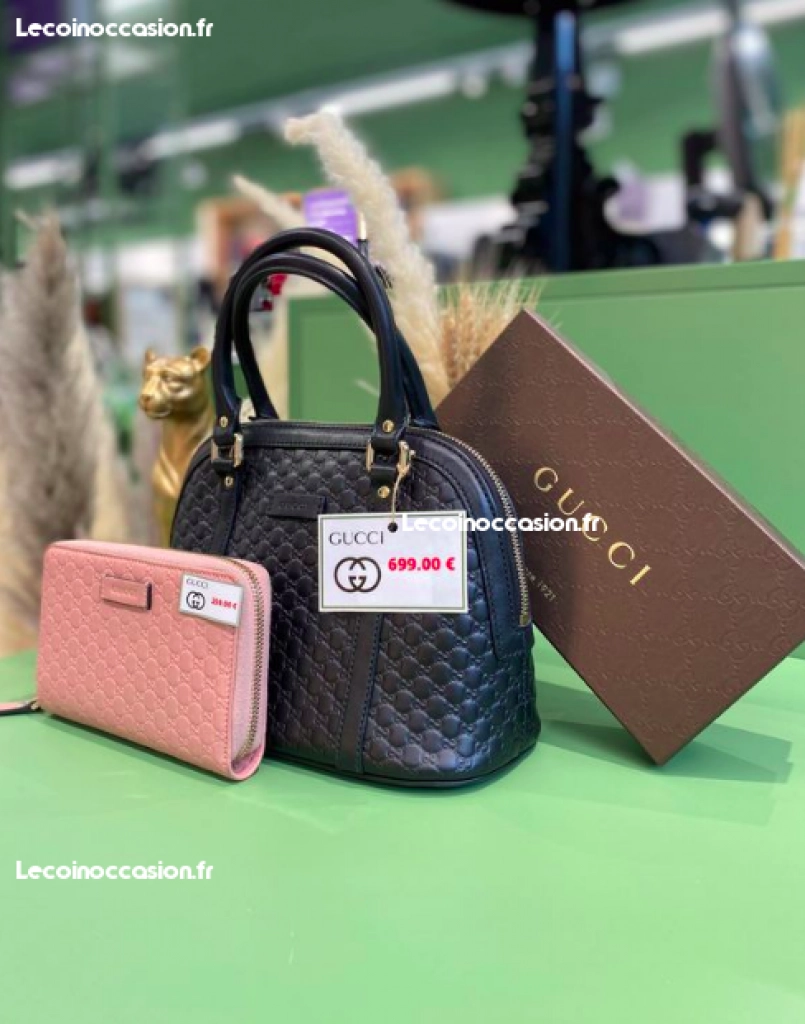 Sac "Micro Guccissima" Gucci authentique + portefeuille