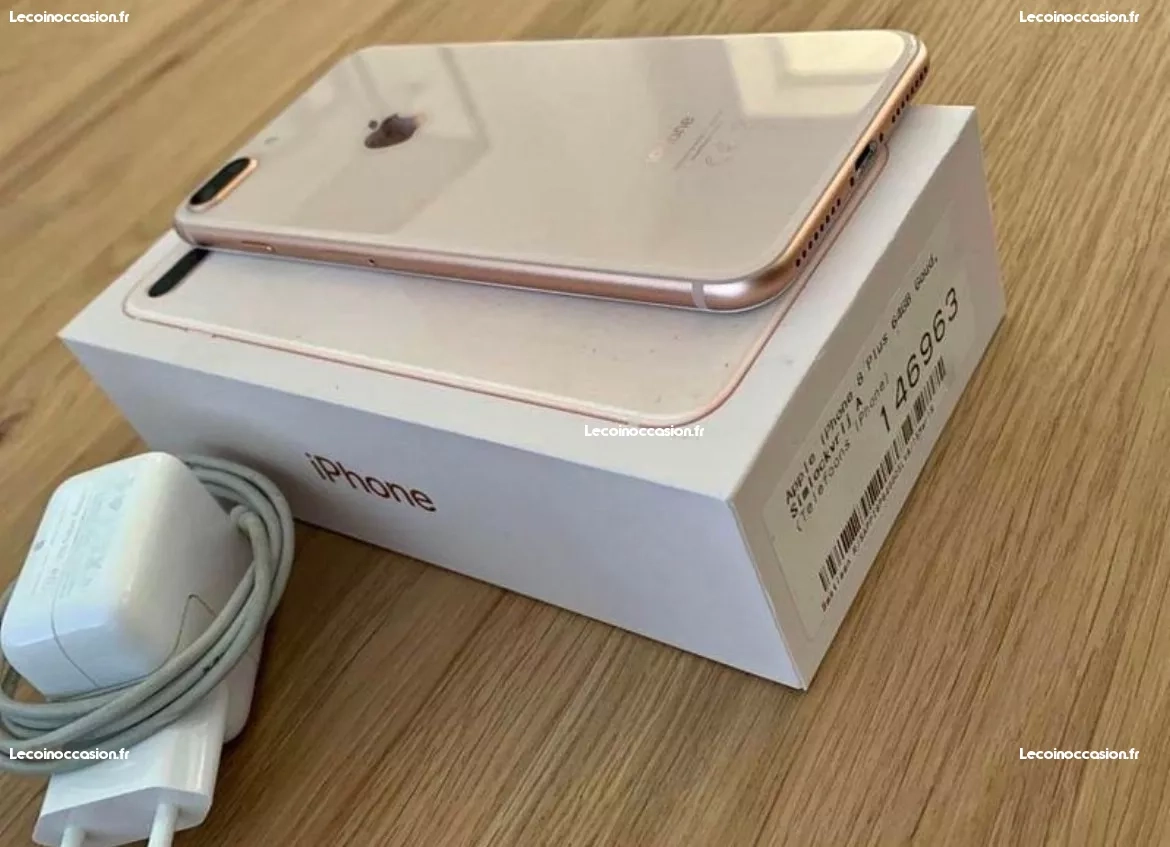 iPhone 8 Plus rose gold avec boîte et accessoires