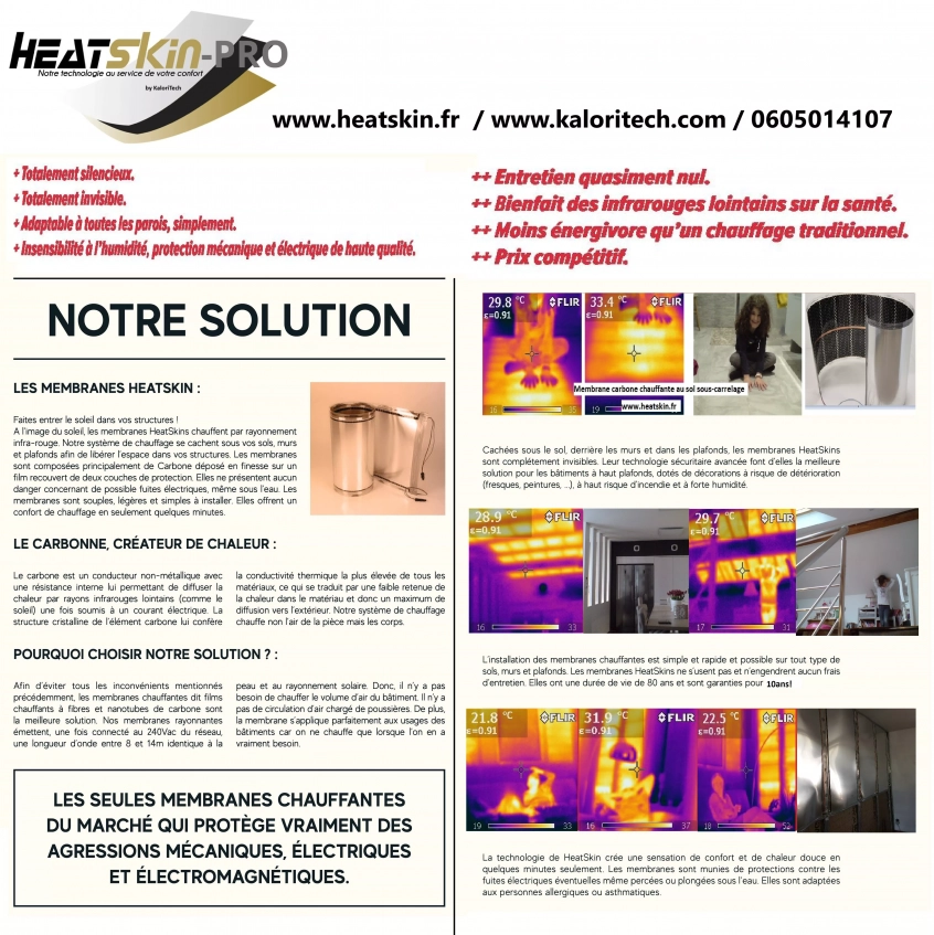 Chauffage rayonnant au sol par membrane carbone heatskin