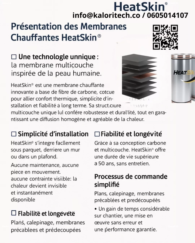 Chauffage rayonnant au sol par membrane carbone heatskin