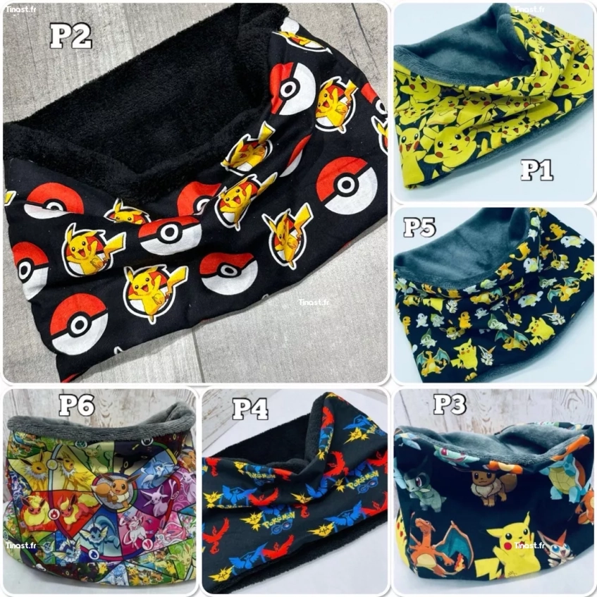 cache cou ou Snood garçon Pokemon