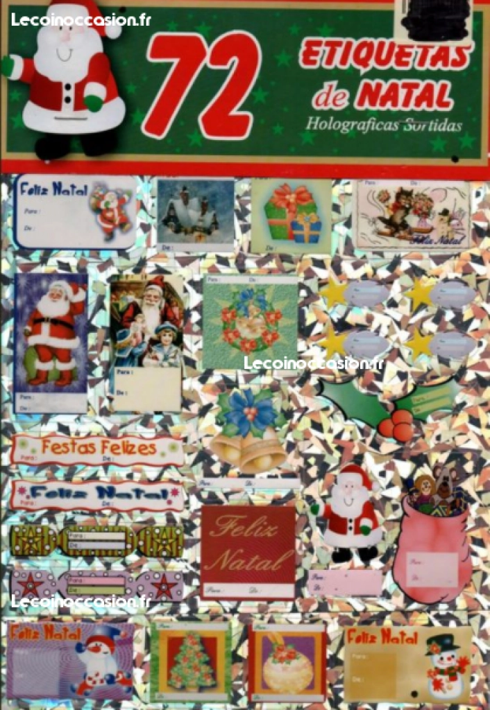 72 etiquetas de Natal - 72 étiquettes de Noel