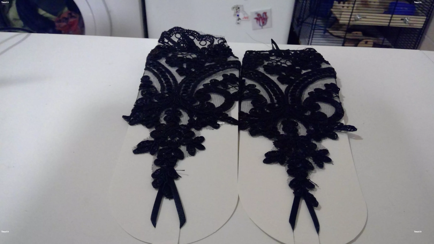 Mitaines en dentelle noir