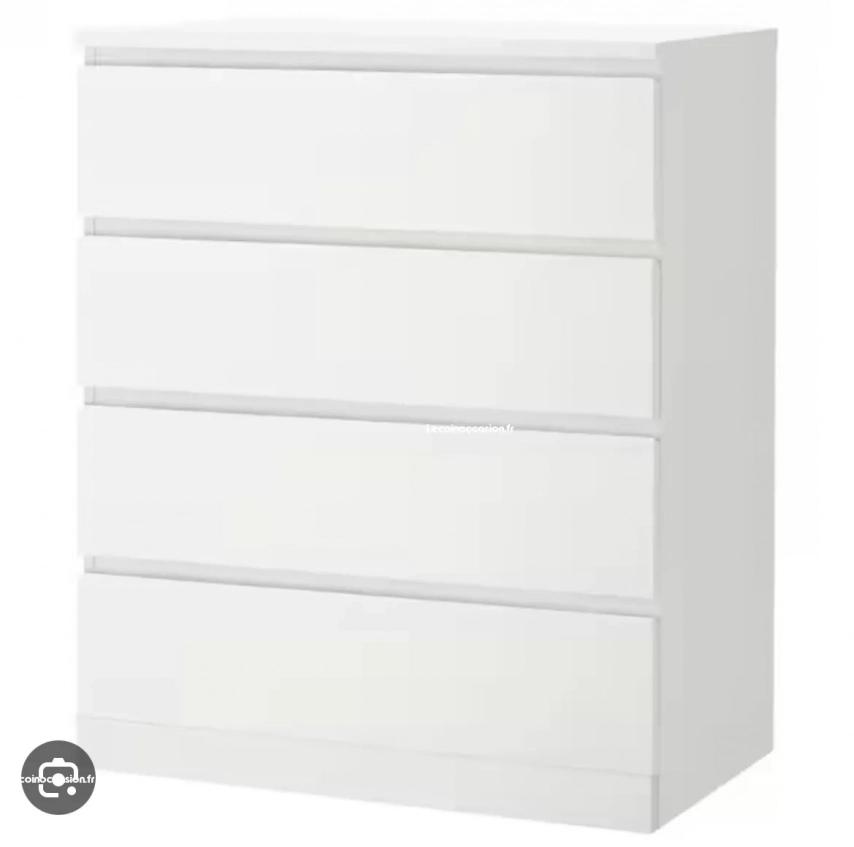 2x commode blanche IKEA + Bureau blanc IKEA