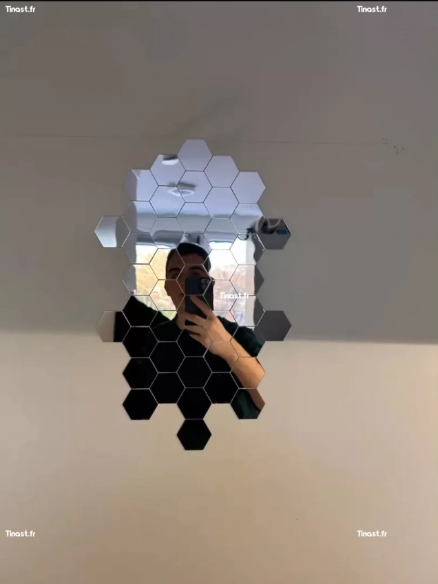 mirroir 45pcs hexagon wall sticker