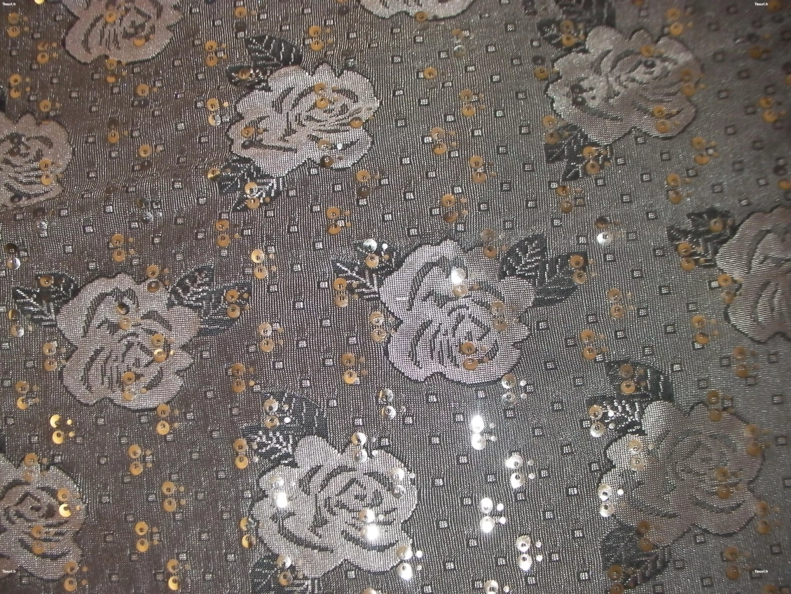 8€ FOULARD ARGENTE FLEURI