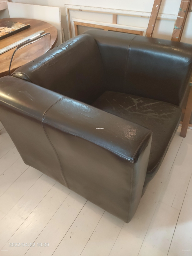 Fauteuil cuir noir